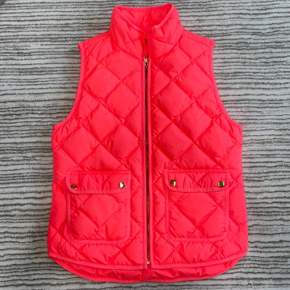 J Crew Neon Pink Puffer Vest | Poshmark